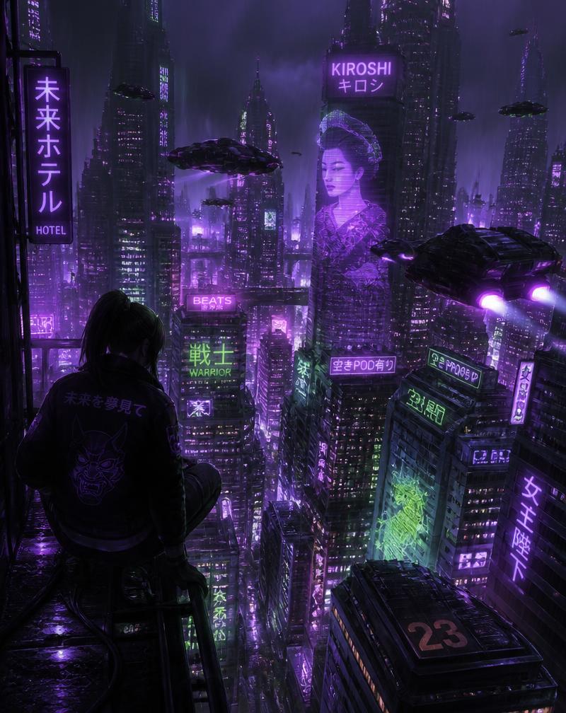 Neon City — Digital painting